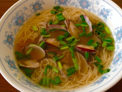 コンニャク麺で★あさりラーメン★